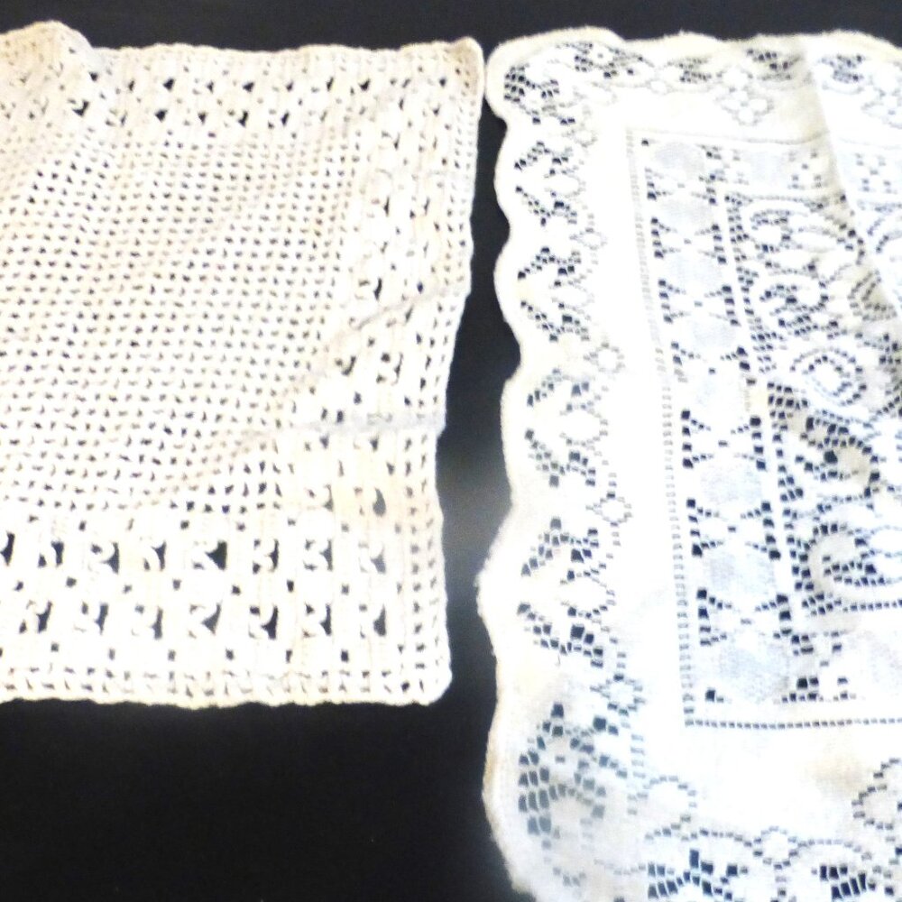 2X Hand Crochet TABLE CLOTH Crochet Doily Vintage Doily Vintage Crochet